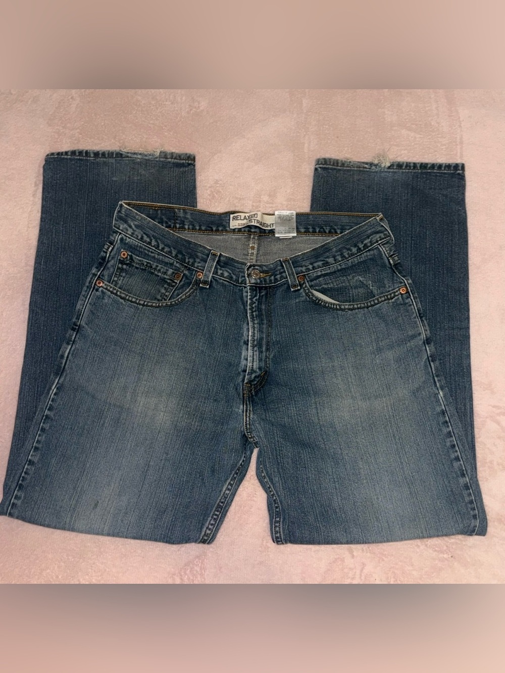 Levi's 599 Relaxed Straight Denim Jeans in Faded Blue